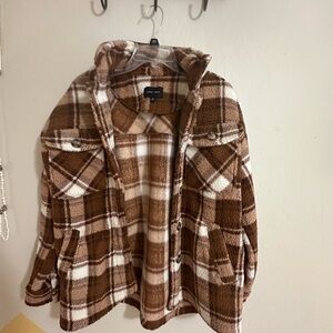 Love Tree Tan and Cream Plaid Jacket